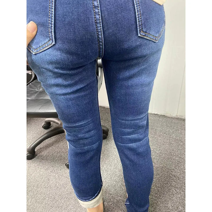Women Thermal Jeans  Plush Skinny